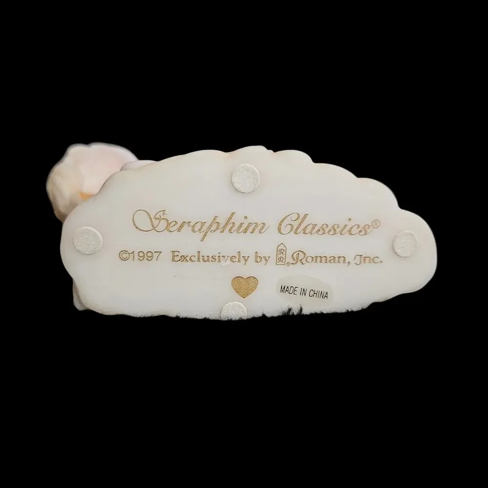Seraphim Classics 1997 Angel Cherub Oval Photo Frame Roman Inc 2x3